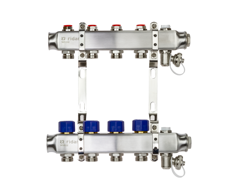 Комплект коллекторов SSM-4R set с кронштейнами, 4 контура