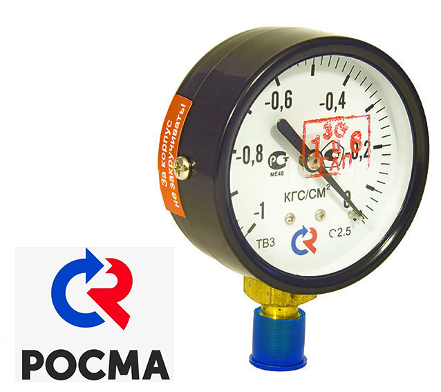 Манометр ТВ-310Р.00(-0,1-0MPa)M12x1,5.2,5