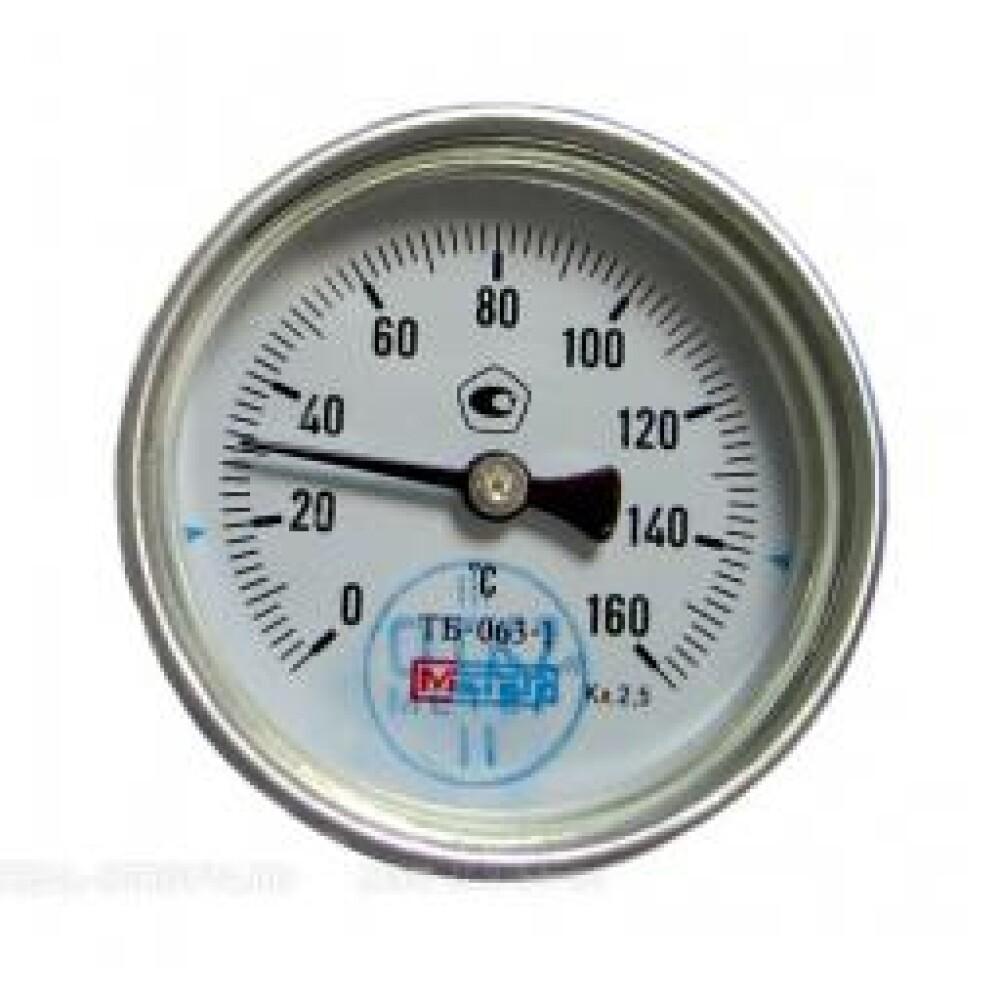 Термометр биметалл ТБ80 160С Дк80 L=100 G1/2" осевой Метер