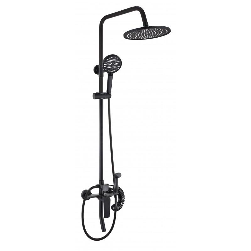 Душевая система КС BLACK (3054245-2) d35, пов.изл,верхн,ручной,техн.душ