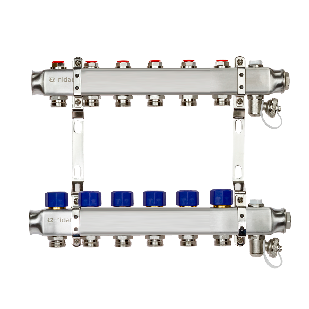 Комплект коллекторов SSM-6R set с кронштейнами, 6 контуров