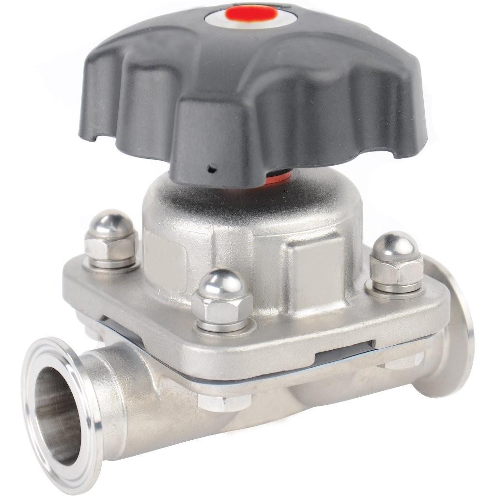 Клапан_CF3M (AISI 316L)/PTFE_мембранный ручной CLAMP/CLAMP_DN 20 (2...