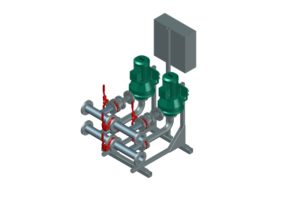 Установка пожаротушения WILO CO 4 BL 80/200-30/2/SK-FFS-R