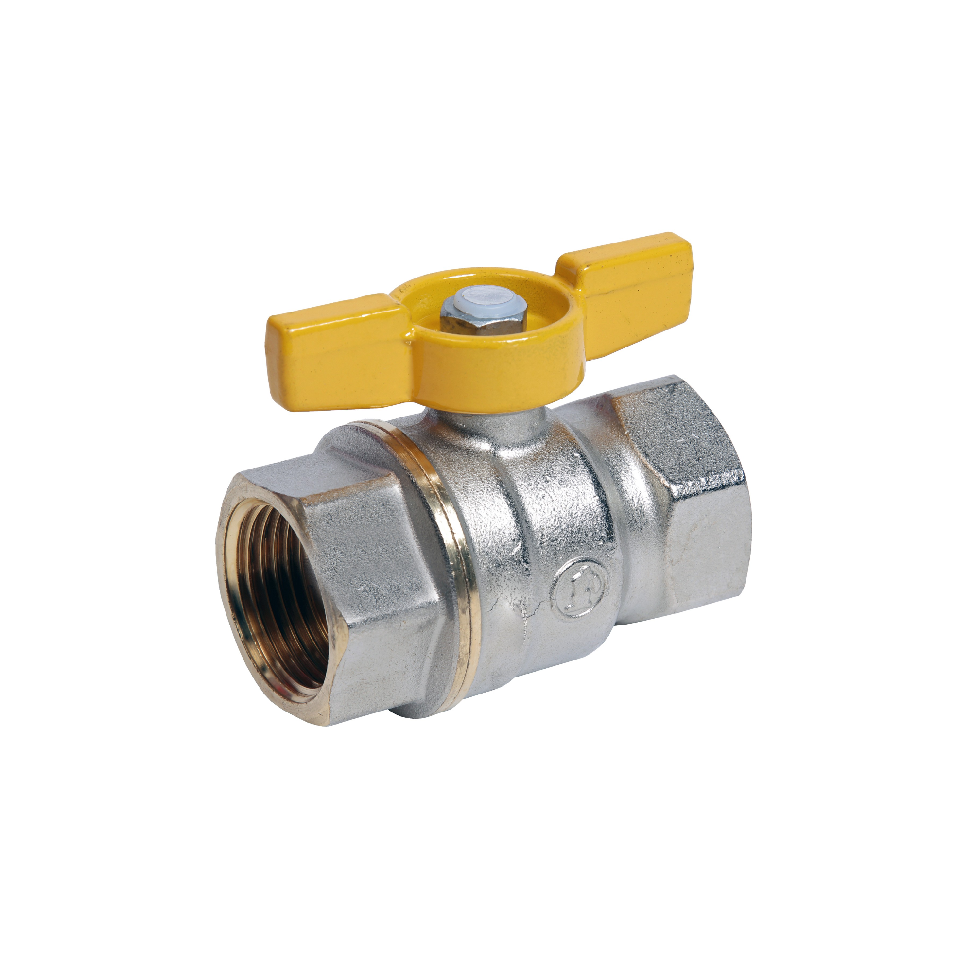 Кран для газа Giacomini R731G Ду 32 Ру 16 1 1/4" латунный никелиров...