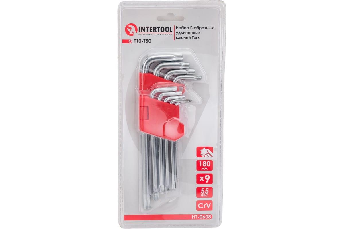 Набор Г-образных ключей TORX 9шт, Т10-Т50, Cr-V