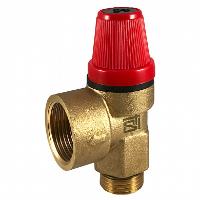 Клапан предохранительный STI 3/4"х1/2" латунный, гайка/штуцер давле...
