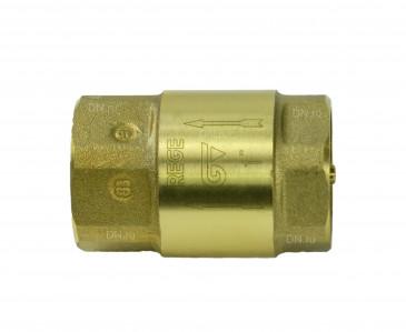 Клапан обратный пружинный GENEBRE 3121 04 DN015 PN25, корпус - латунь, клапан - латунь + NBR, ВР/ВР