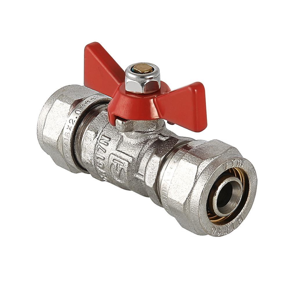Кран шаровый Valtec VT.343.N.1616 16х16 латунный с обжимным соедине...
