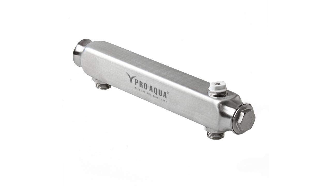 PRO AQUA Коллектор нерж.ст межосев. расстояние 100 мм 2 выхода, 180 мм, 1x1/2