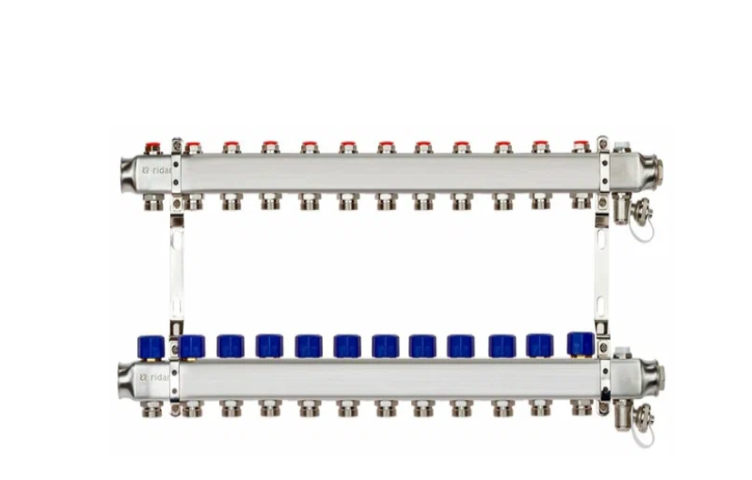 Комплект коллекторов SSM-12R set с кронштейнами, 12 контуров