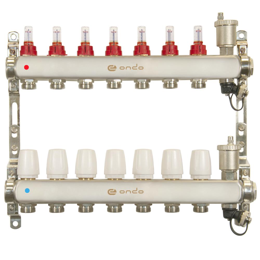 Коллекторная группа ONDO нерж сталь 7 вых. в сборе с автоматическим...