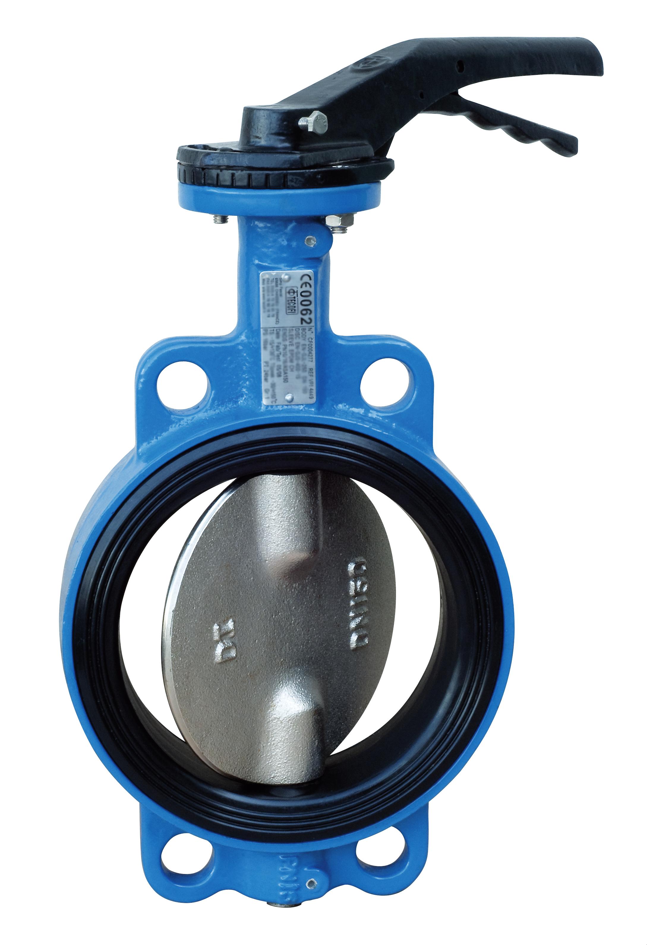 Затвор дисковый поворотный Tecofi VPI4449-02VI0100 Ду 100 Ру16 межф...