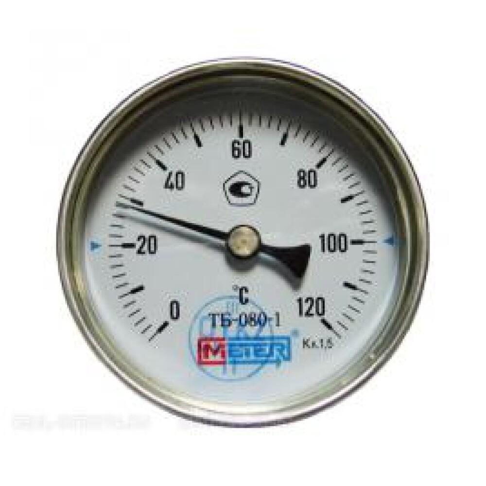 Термометр биметалл ТБ80 120С Дк80 L=60 G1/2" осевой Метер