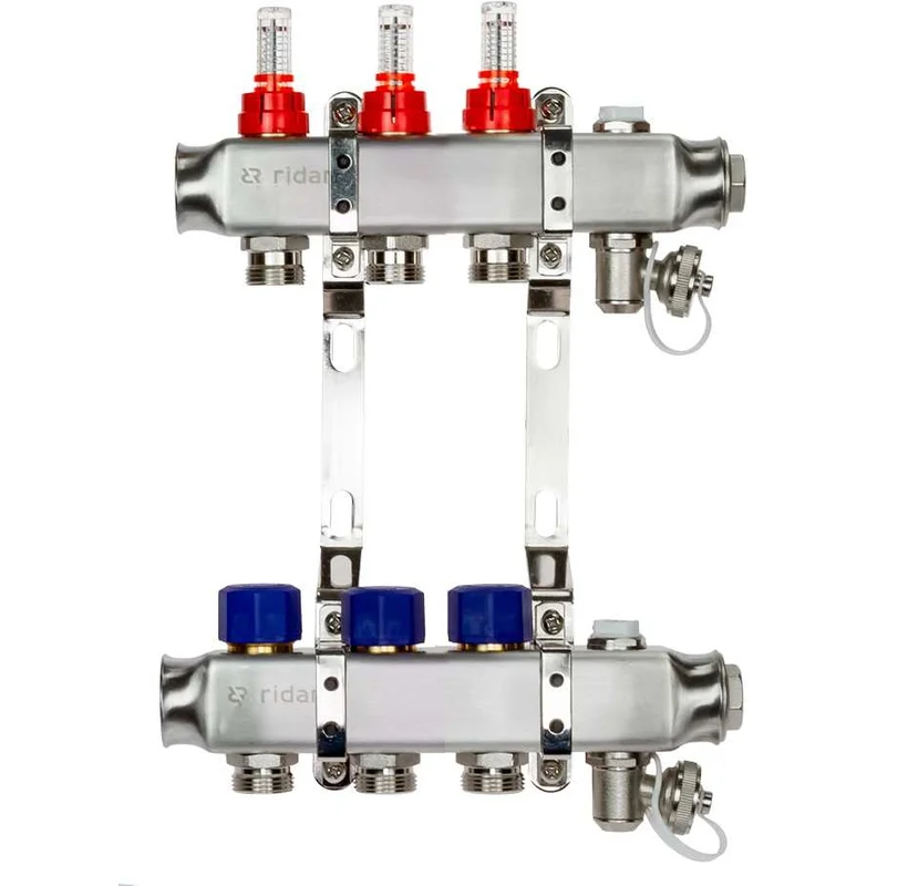 Комплект коллекторов SSM-3RF set с расходомерами и кронштейнами, 3 контура