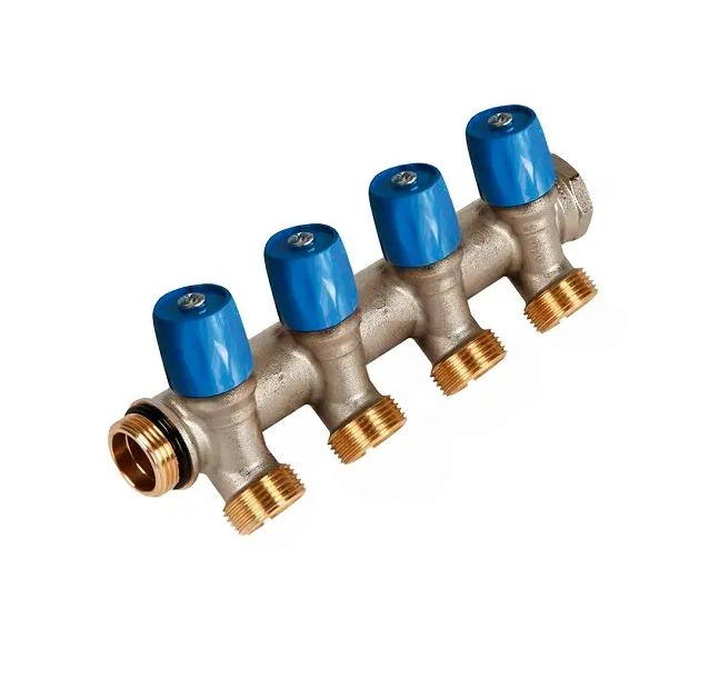 Коллектор VBS с синими вент., 3/4"НР под евроконус, 3/4" - 4xEK