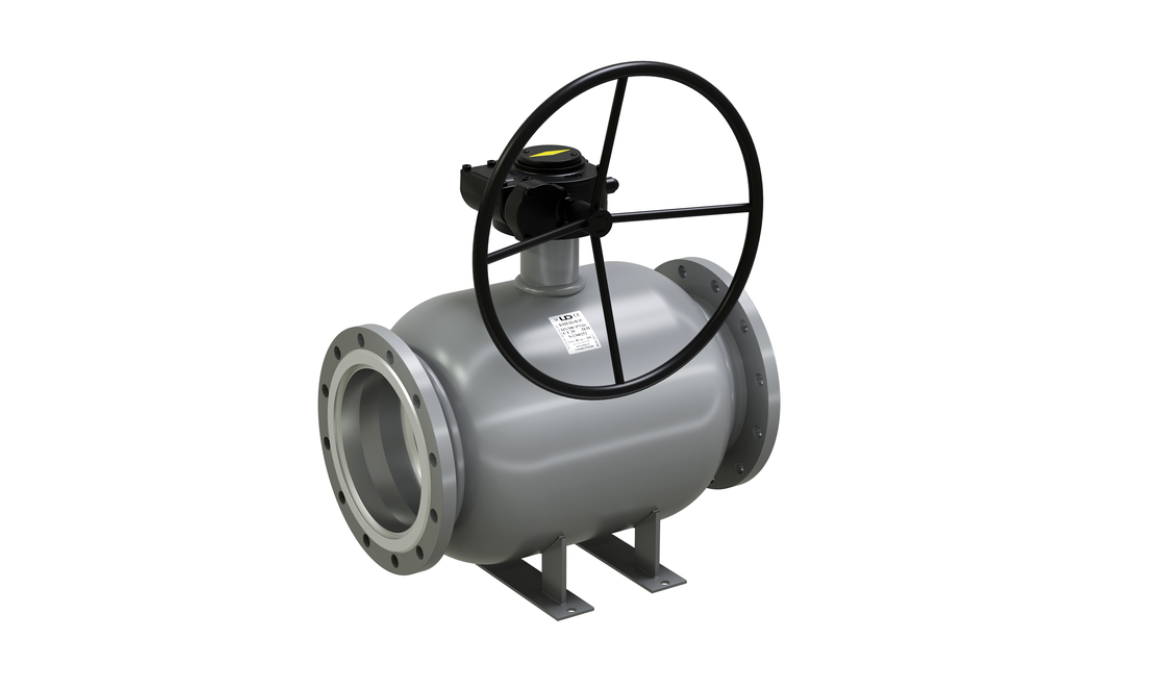 Кран шаровый LD, КШЦФР, DN200/150, PN16, из стали 20, с редуктором...