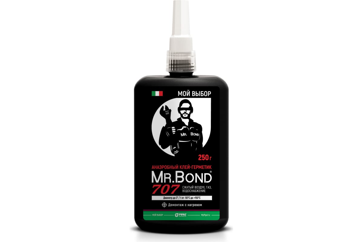 Mr.Bond 707 Клей-герметик анаэробный, демонтаж с нагревом, 250г
