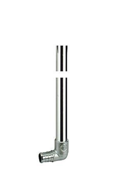 GZ128X003, Угольник 90° с хромированной трубкой, 1/2"xø15 - L= 300...