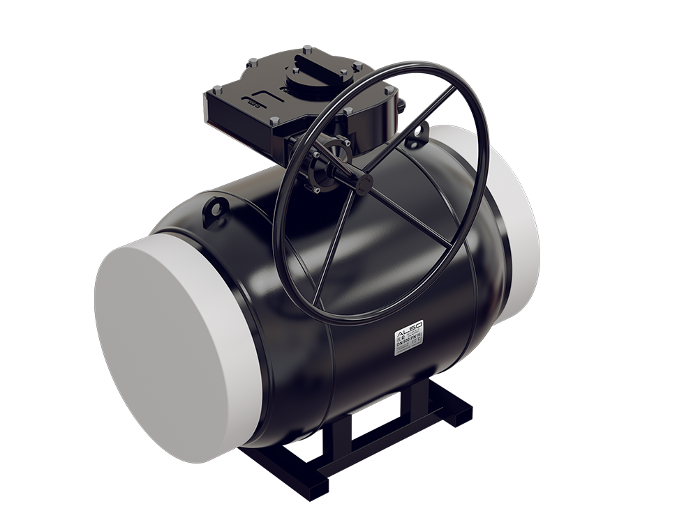 Кран шаровой ALSO КШПП Ду 250 Ру 2,5 МПа из ст.20 (полн.) с редуктором