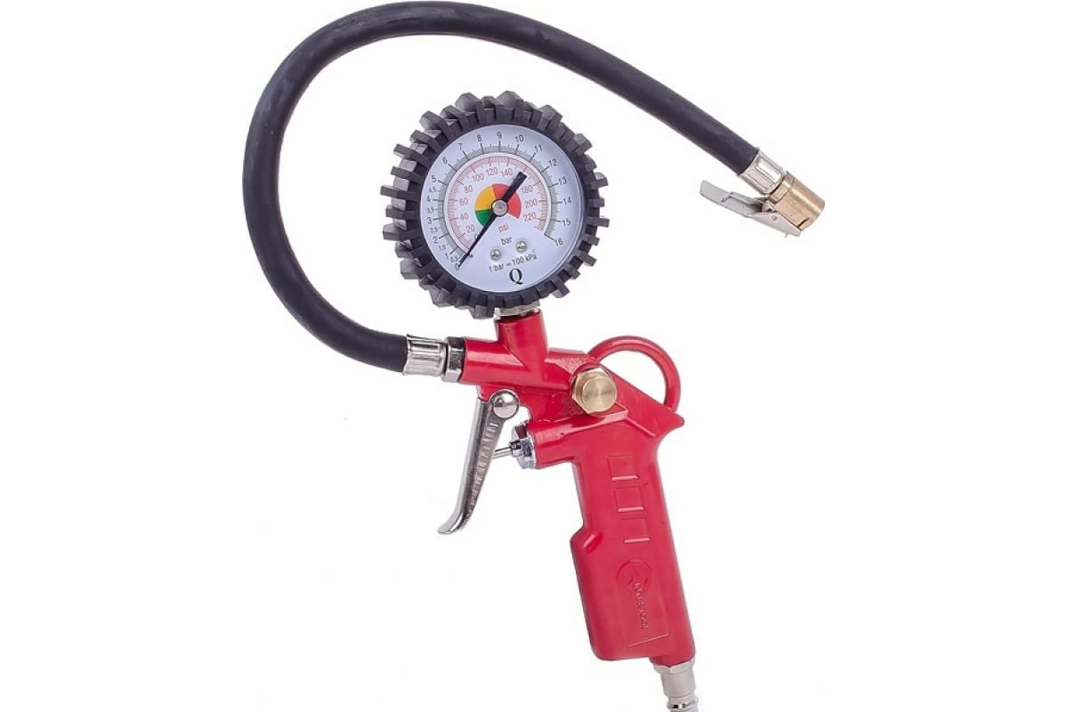 Пистолет для подкачки колес с манометром 63мм пневматический (блистер)