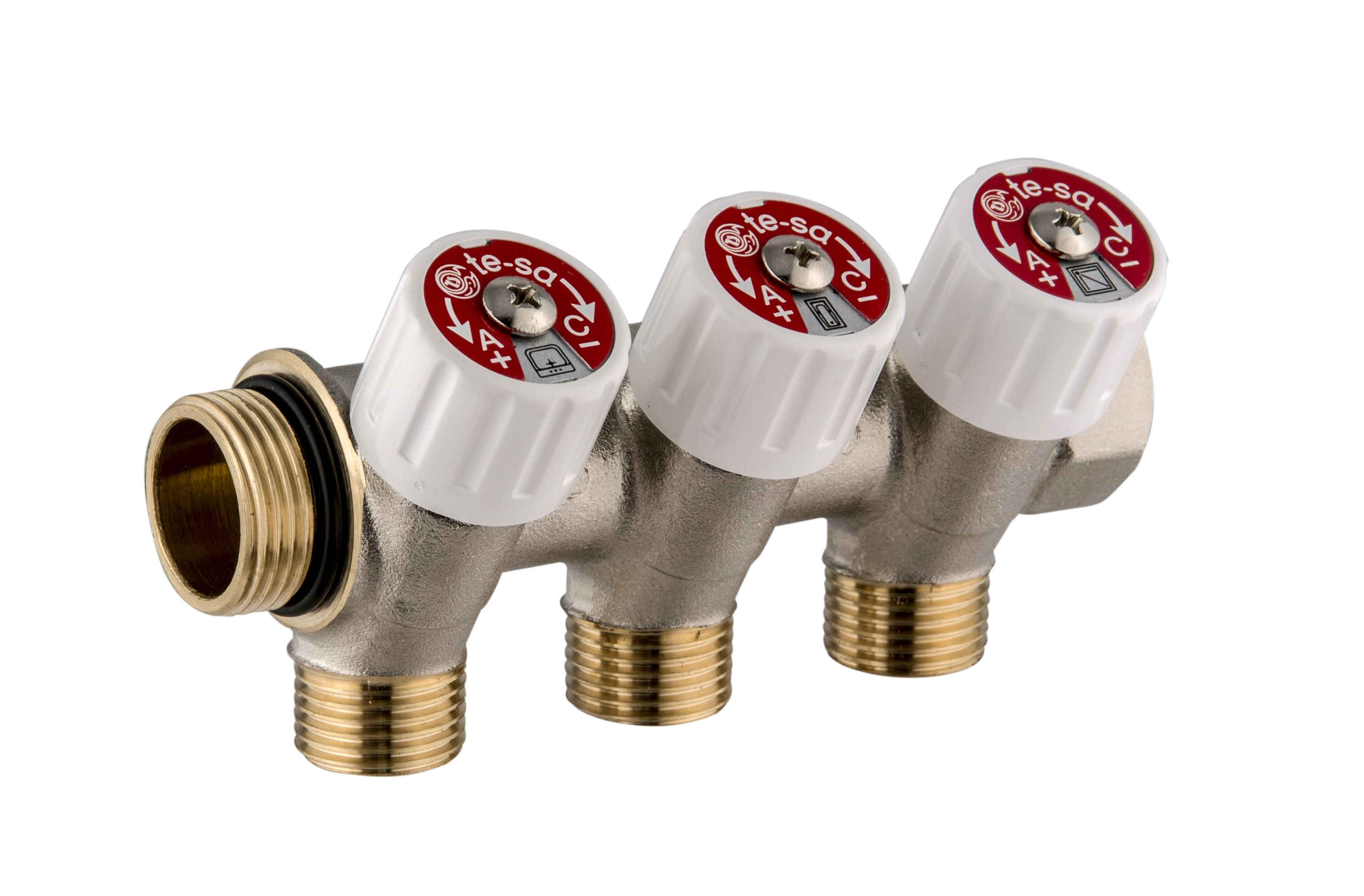 USYSTEMS коллектор SH 1" с вентилями НР/ВР 3x3/4"НР Евроконус, ц/ц 50мм