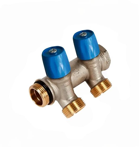Коллектор VBS с синими вент., 3/4"НР под евроконус, 3/4" - 2xEK