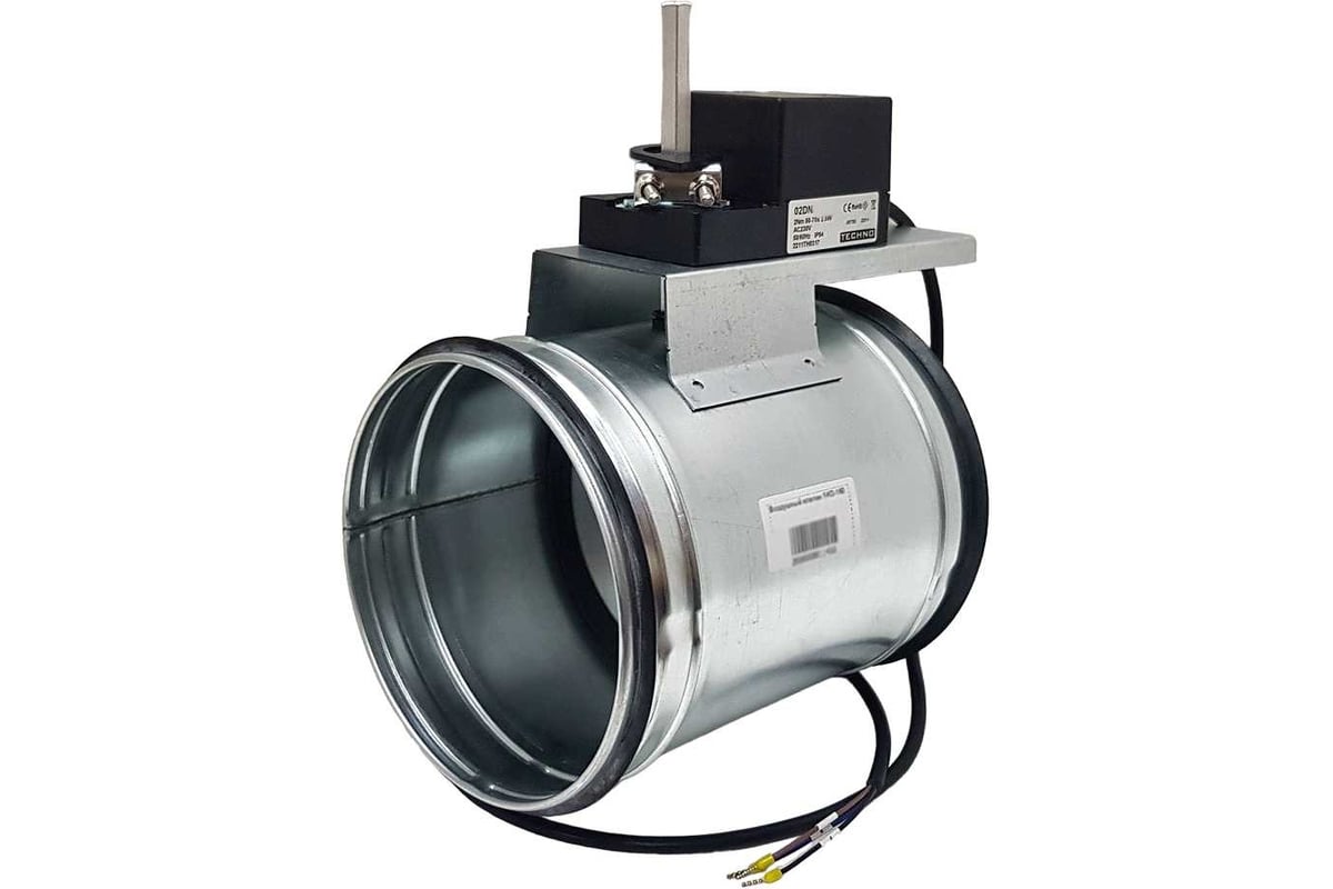 Регулирующая заслонка TECHNO TKD160-02DN/230V круглая, d= 160мм с р...