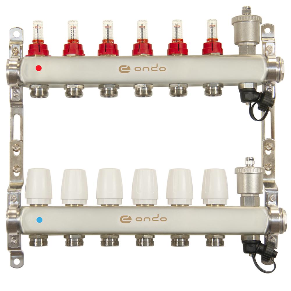 Коллекторная группа ONDO нерж сталь 6 вых. в сборе с автоматическим...