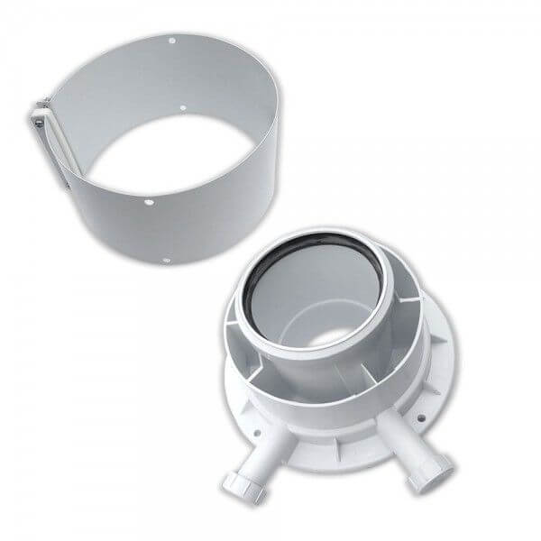 Вертикальный адаптер, 60/100 PP, стальной соединительный хомут в комплекте