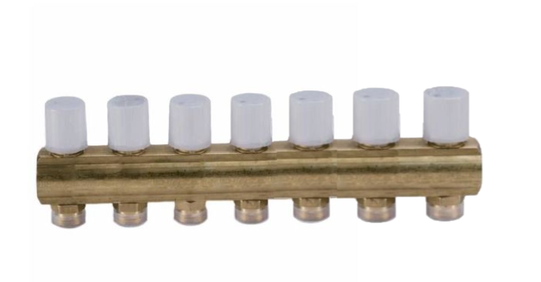 R553VY047, Коллектор с термостатическими клапанами, 1" x 3/4"E /7