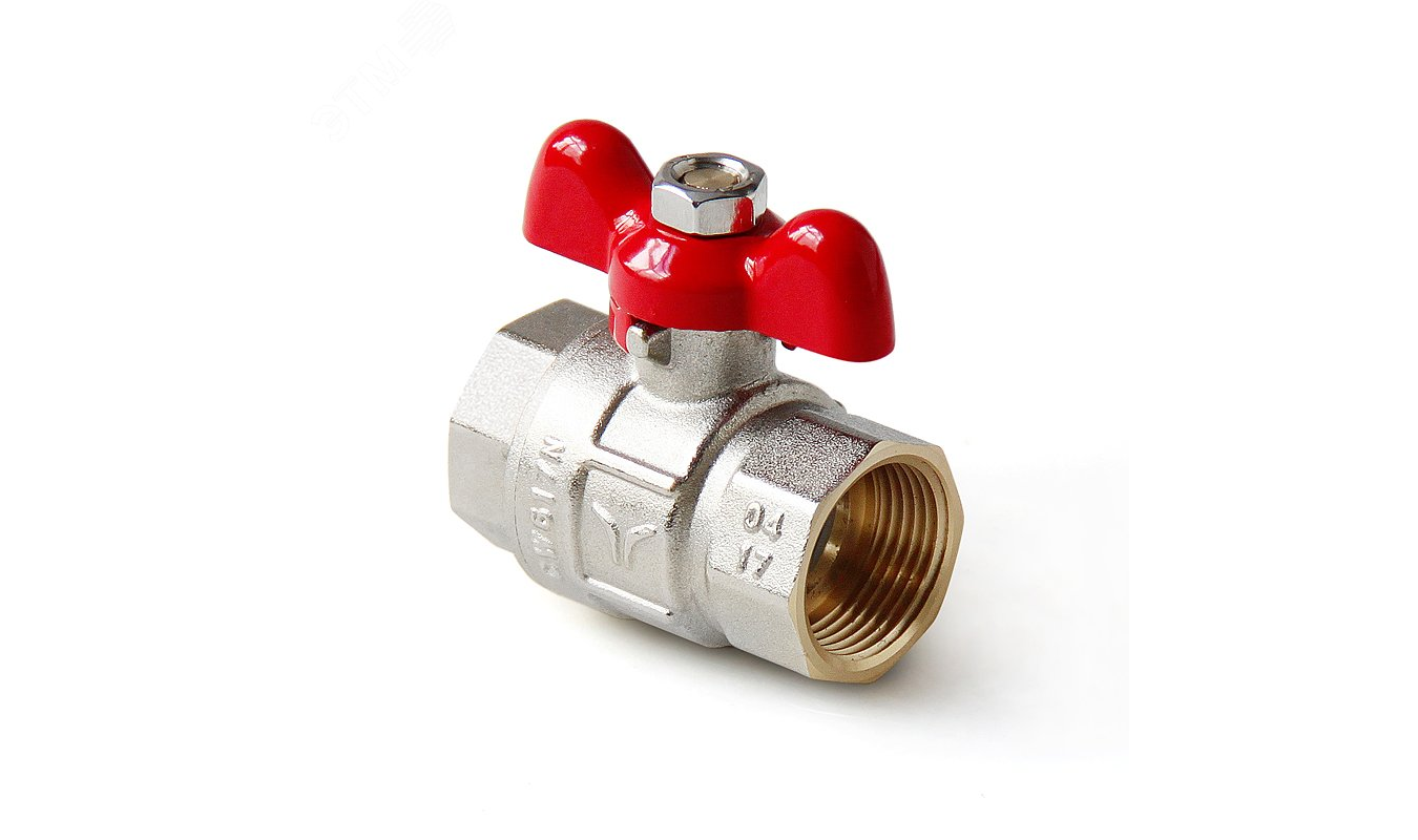 Шаровой кран PRO AQUA 3/4 DN 20 PN 16 латунный никелированный с вну...