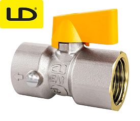 Кран шаровой LD Pride, Ду 15, Ру 40, М20, для газа, никелированный,...