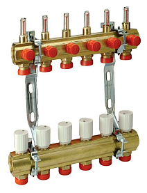 R553FZY046, Сборный коллекторный узел с расходомерами, 1" x 3/4"E /6