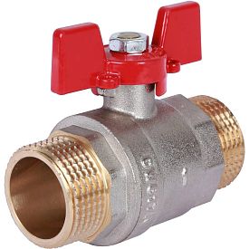 Шаровый кран ROMMER RBV, DN 1, PN 40, латунный, НР/НР, ручка-бабочк...