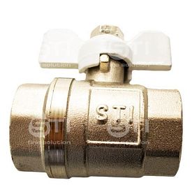 Кран шаровый STI Г/Г, DN 25, латунный, ручка-бабочка 3994