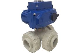 Трехходовой полипропиленовый шаровый кран TECHNO 3050PP-NP50DF230V ...