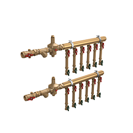 GE550Y256, Узел коллекторный водоснабжения этажный, 1 1/4" x 3/4" /6 зон