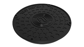 Люк колодца внутренний, FD-plast, D575/500 мм, черный, 5835