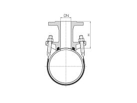 Унив. врезной хомут фланцевый L 1325 3510 400-100