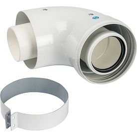 SCA-8610-230090 STOUT Элемент дымохода конденсац. адаптер 90° D...