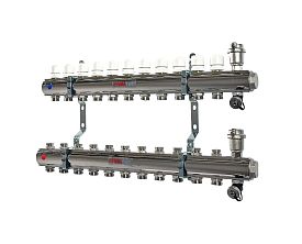 Коллекторный блок с регул. и баланс. клап., 1"х11 вых. Евроконус 3/4"