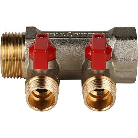 SMB 6200 011202 STOUT Коллектор с шаровыми кранами 1", 2 отвод...