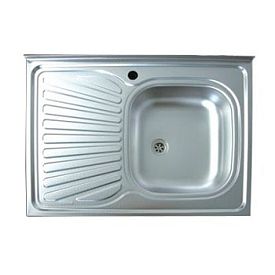Мойка нерж AISI 430 накладн 800х600 прав б/сиф 1 1/2 TRIO 80х60