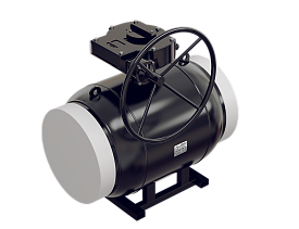 Кран шаровой ALSO КШП Ду 400 Ру 2,5 МПа из ст.20 с редуктором