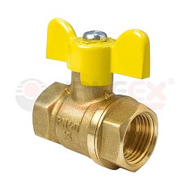 Кран шаровой для газа VALFEX 3/4'' Ду 20 Ру 25 латунный , гайка-гай...