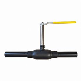 Кран шаровой газовый П/П приварной с ПЭ патрубками LD, КШЦП Gas, Ду...