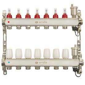 Коллекторная группа ONDO нерж сталь 7 вых. в сборе с автоматическим...