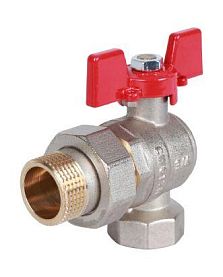 Шаровый кран угловой ROMMER RBV, DN 3/4, PN 40, латунный, с америка...