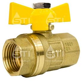 Кран шаровый STI Г/Г, DN 20, латунный, ручка-бабочка газ 3682