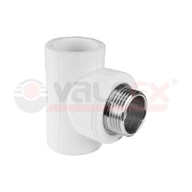 Тройник переходной с наружной резьбой 32х1/2"х32 (30/10) (Valfex) БЕЛЫЙ